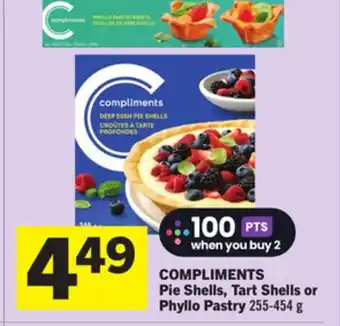 Foodland COMPLIMENTS Pie Shells, Tart Shells or Phyllo Pastry offer