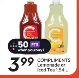 Sobeys COMPLIMENTS Lemonade or Iced Tea offer