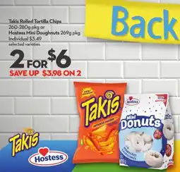 Longo's Takis Rolled Tortilla Chips 260-280g pkg or Hostess Mini Doughnuts 269g pkg offer