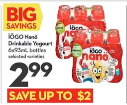 Longo's Nanö Drinkable Yogourt offer