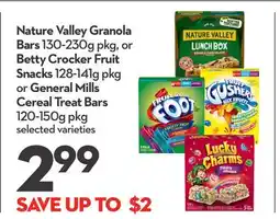 Longo's Granola Bars 130-230g pkg, or Fruit Snacks 128-141g pkg or Cereal Treat Bars 120-150g pkg offer
