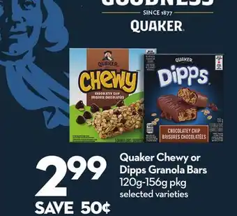 Longo's Quaker Chewy or Dipps Granola Bars offer