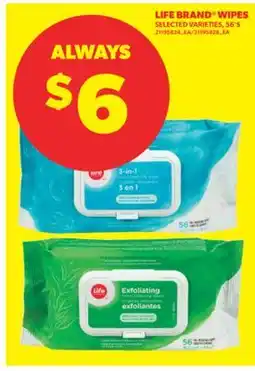 Real Canadian Superstore LIFE BRAND WIPES, 56'S offer