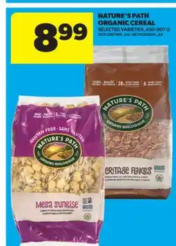 Real Canadian Superstore NATURE'S PATH ORGANIC CEREAL, 650-907 G offer