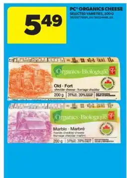 Real Canadian Superstore PC ORGANICS CHEESE, 200 G offer