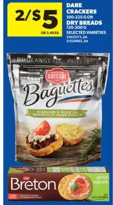 Real Canadian Superstore DARE CRACKERS 100-225 G OR DRY BREADS 120-200 G offer