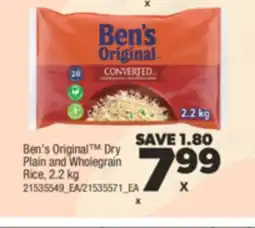 Real Canadian Superstore BEN'S ORIGINAL DRY PLAIN AND WHOLEGRAIN RICE, 2.2 kg offer