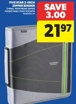 Real Canadian Superstore FIVE STAR 2-INCH ZIPPER BINDER offer