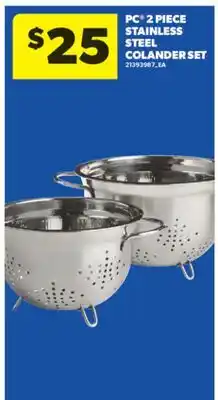Real Canadian Superstore PC 2 PIECE STAINLESS STEEL COLANDER SET offer