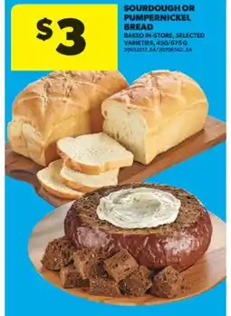 Real Canadian Superstore SOURDOUGH OR PUMPERNICKEL BREAD, 450/675 G offer