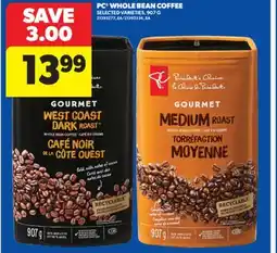 Real Canadian Superstore PC WHOLE BEAN COFFEE, 907 G offer