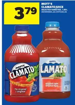 Real Canadian Superstore MOTT'S CLAMATO JUICE, 1.89 L offer