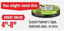 Canadian Tire Scotch Painter's Tape offer