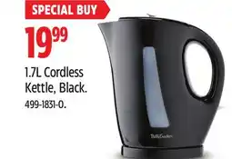 Canadian Tire Betty Crocker 1.7L Cordless Kettle, Black offer