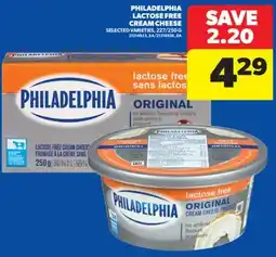 Real Canadian Superstore PHILADELPHIA LACTOSE FREE CREAM CHEESE, 227/250 G offer