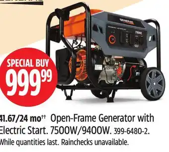 Canadian Tire Open-Frame Generator with Electric Start offer