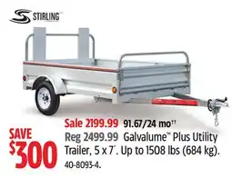 Canadian Tire Stirling Galvalume Plus Utility Trailer, 5 x 7' offer