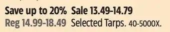 Canadian Tire Selected Tarps offer