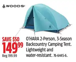 Canadian Tire O'HARA 2-Person, 3-Season Backcountry Camping Tent offer