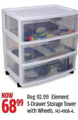 Canadian Tire Type A 3-Drawer Storage Tower with Wheels offer