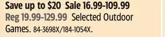 Canadian Tire Selected Outdoor Games offer