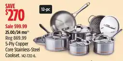 Canadian Tire Paderno 5-Ply Copper Core Stainless-Steel Cookset offer