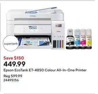 Staples Epson EcoTank ET-4850 Colour All-In-One Printer offer