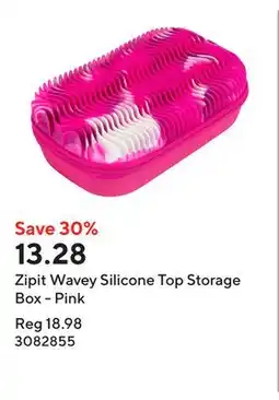 Staples Zipit Wavey Silicone Top Storage Box - Pink offer