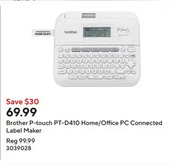 Staples Brother P-touch PT-D410 Home/Office PC Connected Label Maker offer
