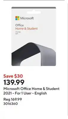 Staples Microsoft Office Home & Student 2021 - For 1 User - English offer