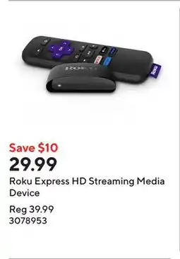 Staples Roku Express HD Streaming Media Device offer