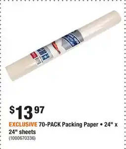 Home Depot EXCLUSIVE 70-PACK Packing Paper • 24 x 24 sheets offer
