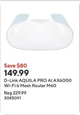 Staples D-Link AQUILA PRO AI AX6000 Wi-Fi 6 Mesh Router M60 offer