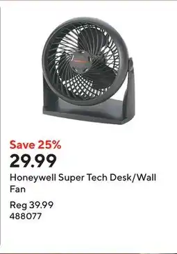 Staples Honeywell Super Tech Desk/Wall Fan offer
