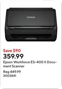 Staples Epson Workforce ES-400 II Document Scanner offer
