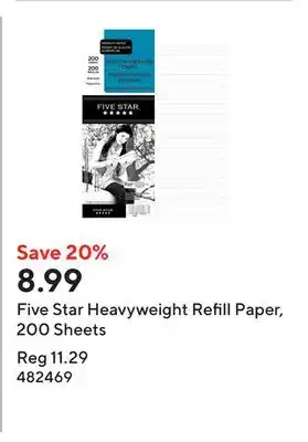 Staples Five Star Heavyweight Refill Paper, 200 Sheets offer