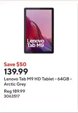 Staples Lenovo Tab M9 HD Tablet - 64GB - Arctic Grey offer