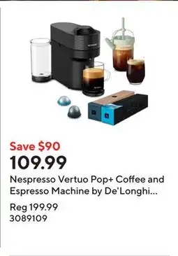 Staples Nespresso Vertuo Pop+ Coffee and Espresso Machine by De'Longhi Value Pack Bundle - Liquorice Black offer