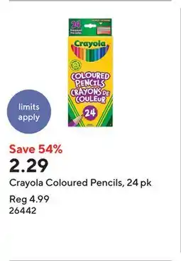 Staples Crayola Coloured Pencils, 24 pk offer