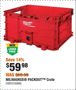 Home Depot MILWAUKEE PACKOUT Crate offer