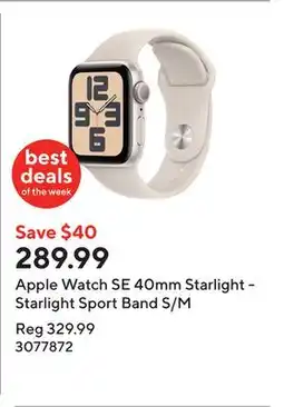 Staples Apple Watch SE 40mm Starlight - Starlight Sport Band S/M offer