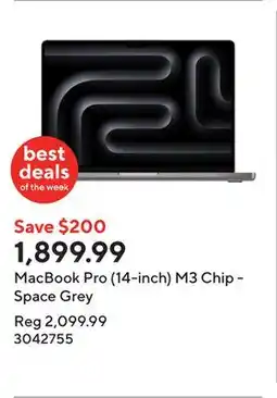 Staples MacBook Pro (14-inch) M3 Chip - Space Grey offer