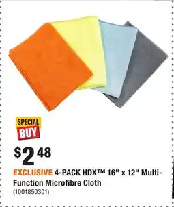 Home Depot EXCLUSIVE 4-PACK HDX 16 x 12 Multi-Function Microfibre Cloth offer