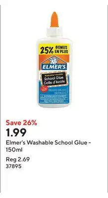 Staples Elmer's Washable School Glue - 150ml offer