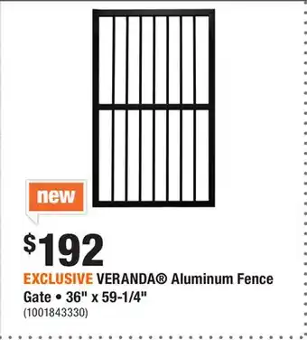 Home Depot EXCLUSIVE VERANDA Aluminum Fence Gate • 36 x 59-1/4 offer