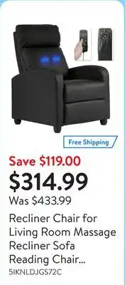 Walmart Recliner Chair for Living Room Massage Recliner Sofa Reading Chair Winback Single Sofa Home Theater Seating Modern Reclining offer
