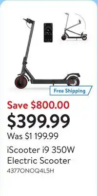Walmart iScooter i9 350W Electric Scooter offer