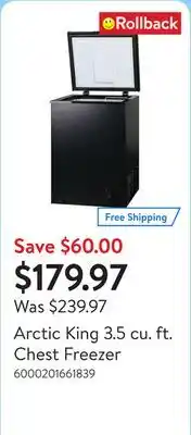 Walmart Arctic King 3.5 cu. ft. Chest Freezer offer