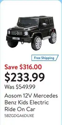 Walmart Aosom 12V Mercedes Benz Kids Electric Ride On Car offer