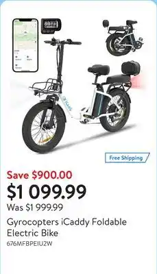 Walmart Gyrocopters iCaddy Foldable Electric Bike offer